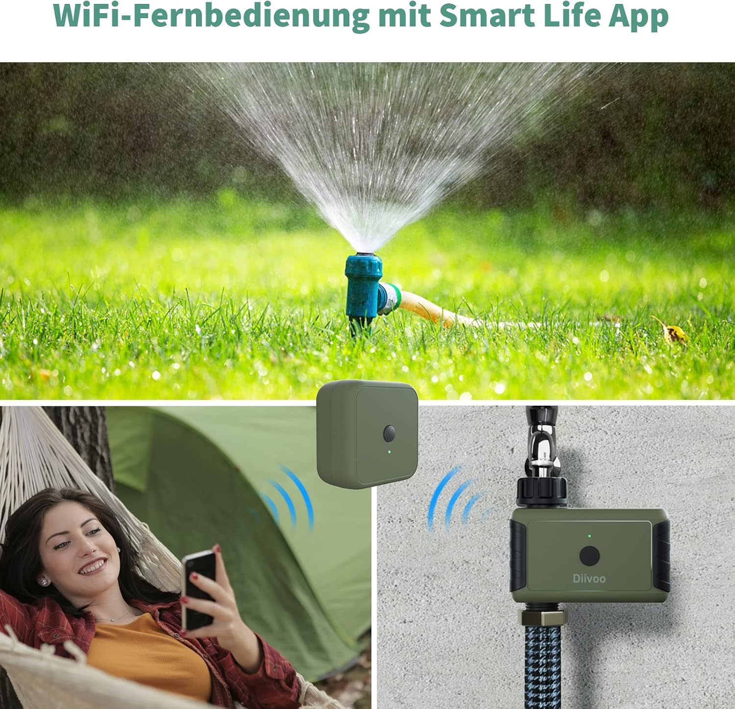 Wifi Water Timer, Diivoo Smart Irrigation Sprinkler Timer with 2 Watering Modes, Compatible with Alexa and Google Home via Wifi Hub for Garden Lawn image number 5