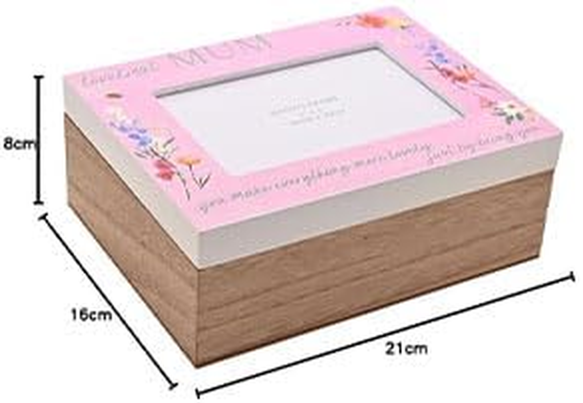 Widdop Loveliest Mum Wooden Keepsake Box Pink I Love You Mum Gift Mother'S Day Present Memory Box with 4" X 6" Photo Aperture Thoughtful Birthday Christmas image number 2