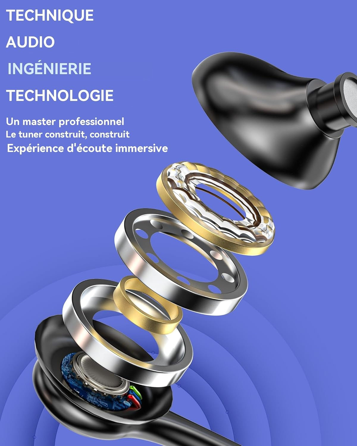 HOYULLI Wired Earphones USB C Jack 2 Pack Black In-Ear Gaming Music 16 Hours Compatible with Samsung S23 S24 Type C image number 2