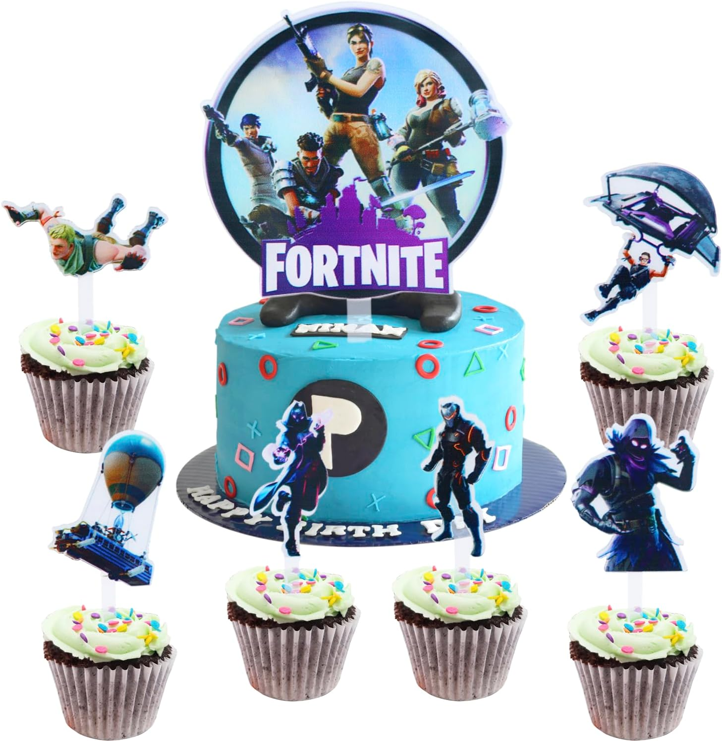 7 Pcs Exquisite Acrylic Video Game Birthday Cake Toppers for Boys Girls Gamers' Birthday, Designed for Game Lovers, Game Party Decorations Supplies image number 6