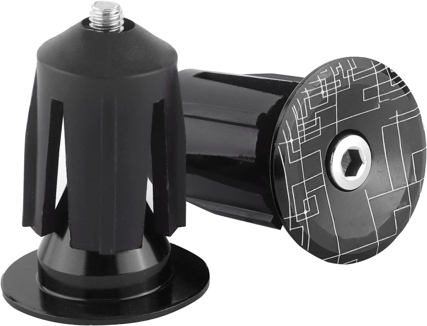 Phefop 2Pcs Bike Handlebar End Plugs Aluminum Alloy Expanding Locking Caps for Road Bike, High Abrasion Resistance Bar End Caps for Enhanced Cycling Experience (Red)