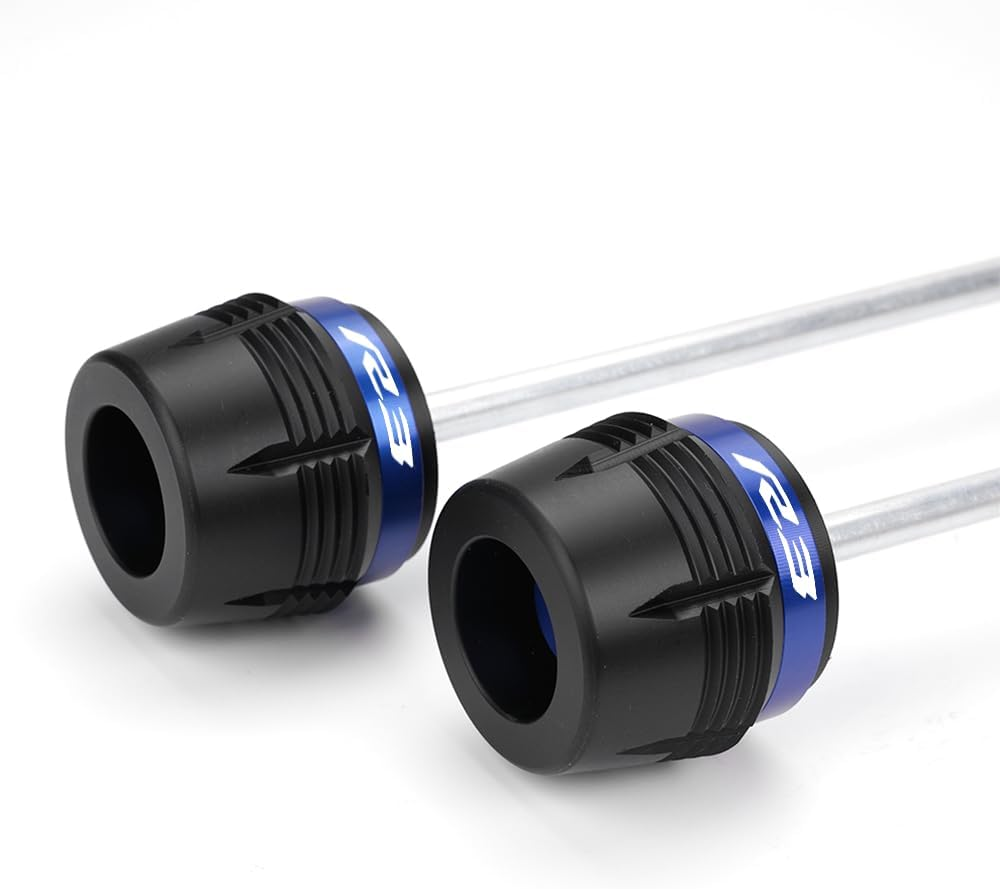 MOWOK Fit for YAMAHA R3 YZF-R3 YZFR3 2015-2024 2025 Motorcycle Accessories Frame Sliders Front Rear Wheel Axle Fork Slider Crash Protector Protection (Blue) - Blue image number 3