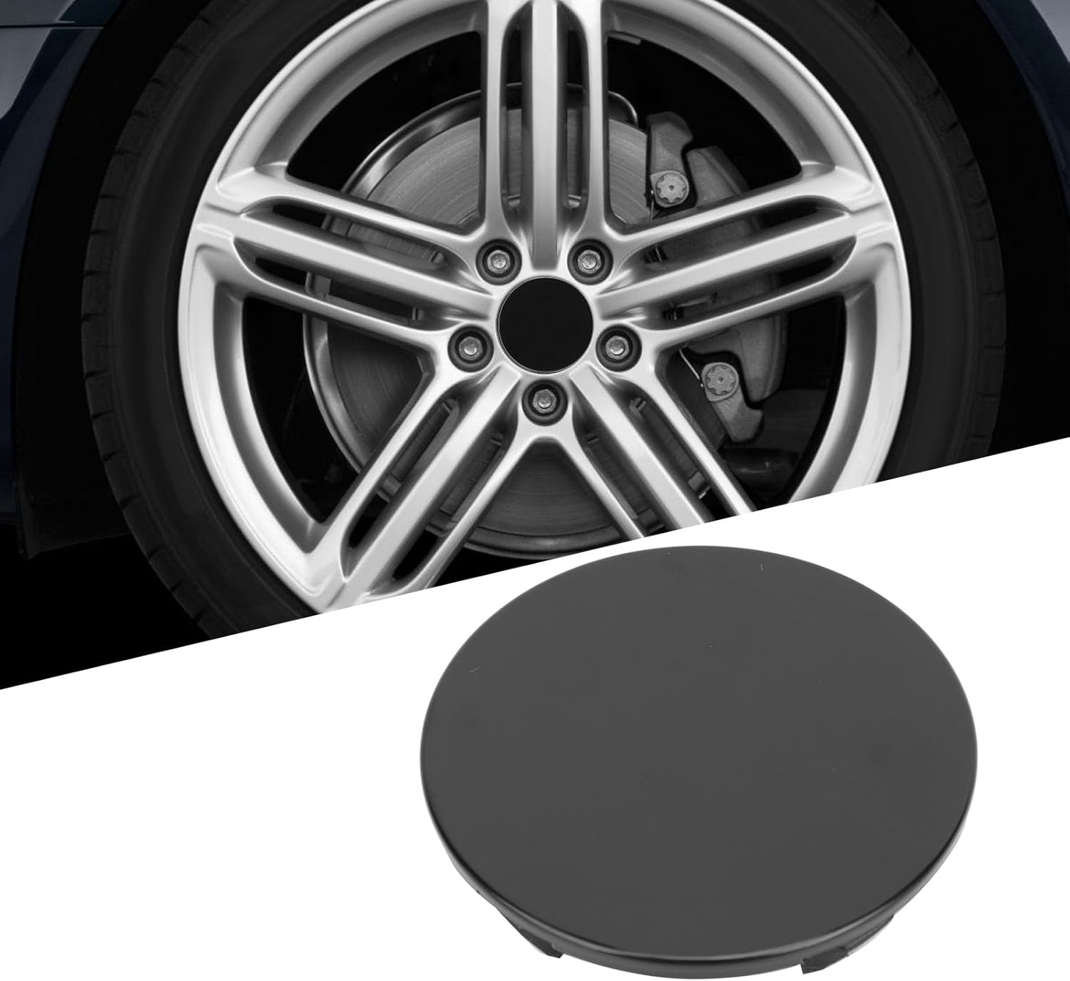 Focket Wheel Center Caps, 60Mm Inner Diameter 70Mm Outer Diameter, with Snap in Design for Car SUV Sedan, Universal Fitment for 4PCS Rim Hub Covers (Black) image number 6