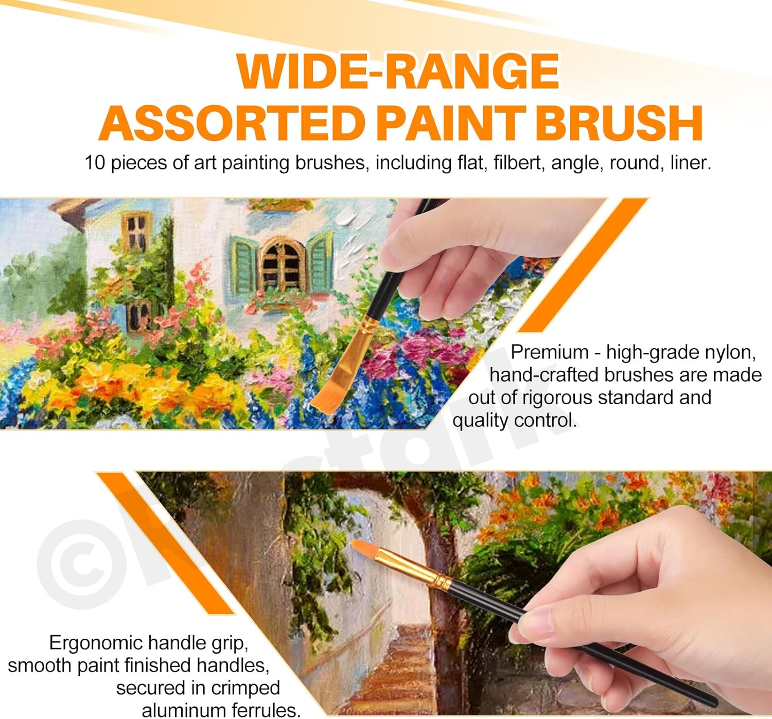 Rustark 21Pcs Purple Palette Knife Paint Scraper Set Includes 5Pcs Stainless Steel Palette Knives with 6Pcs Plastic Scrapers 10Pcs Hair and Bristle Brush Spatula Drawing Tool for Art Craft Painting