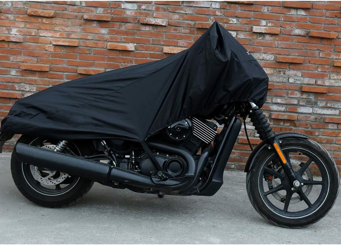 X AUTOHAUX M Black Motorcycle Half Cover Outdoor Waterproof Rain Dust UV Protector image number 6