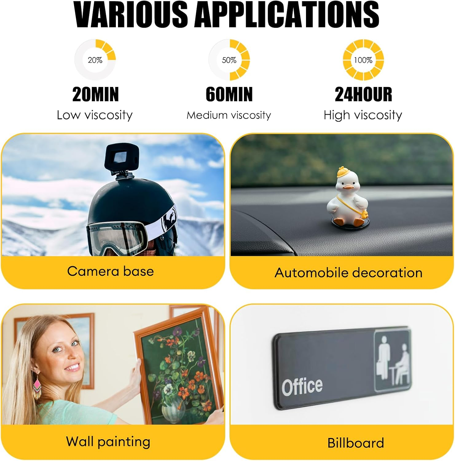 20 Pcs 3M VHB Sticky Adhesive Pads, Wall Mounts Sticky for Camera Compatible with Dash Cam & Adhesive Pad Replacement for Dashboard, 10 Squares 10 Circles 5 X 5 Cm with 1 Mini Folding Scissors image number 3