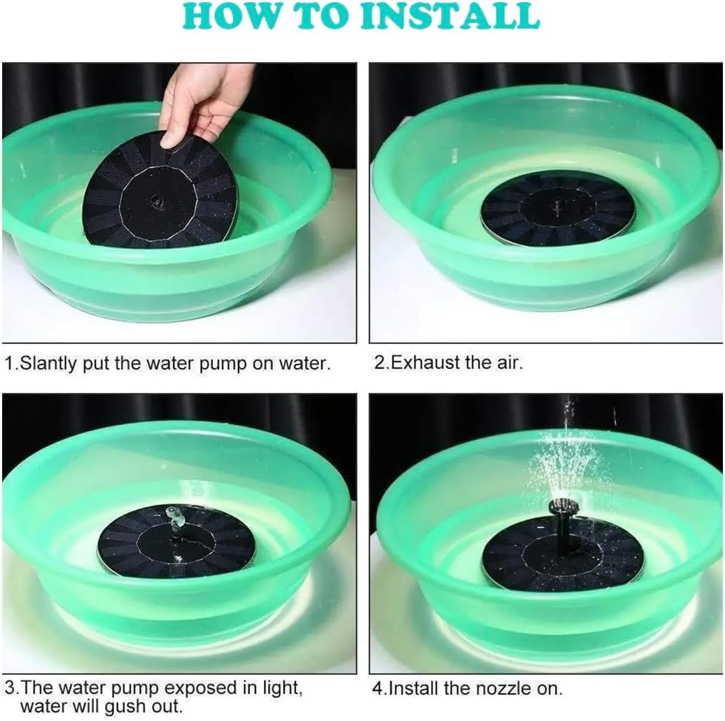 Solar Fountain, Solar-Powered 1.5W Pump with 8 Nozzles for Outdoor Ponds, Pools, Gardens, and Fish Tanks image number 1