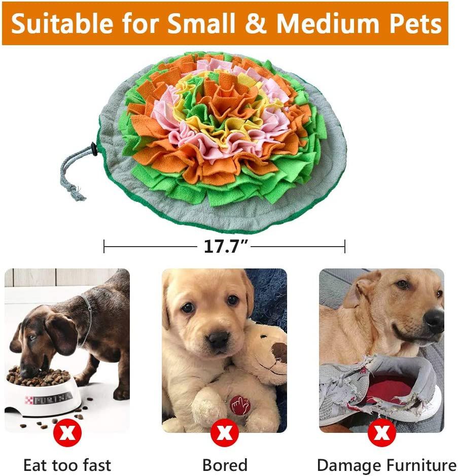 SCHITEC Snuffle Mat for Dogs, Interactive Foraging Puzzle Blanket, Nosework Feeding Bowl Sniffing Pad for Cats Puppies Small Medium Pets image number 6