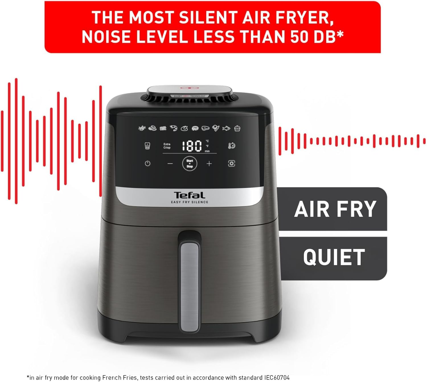 EY551H Easy Fry Silence Essential 5L Air Fryer, 10 Programs, Healthy Meals, Silence Technology image number 5