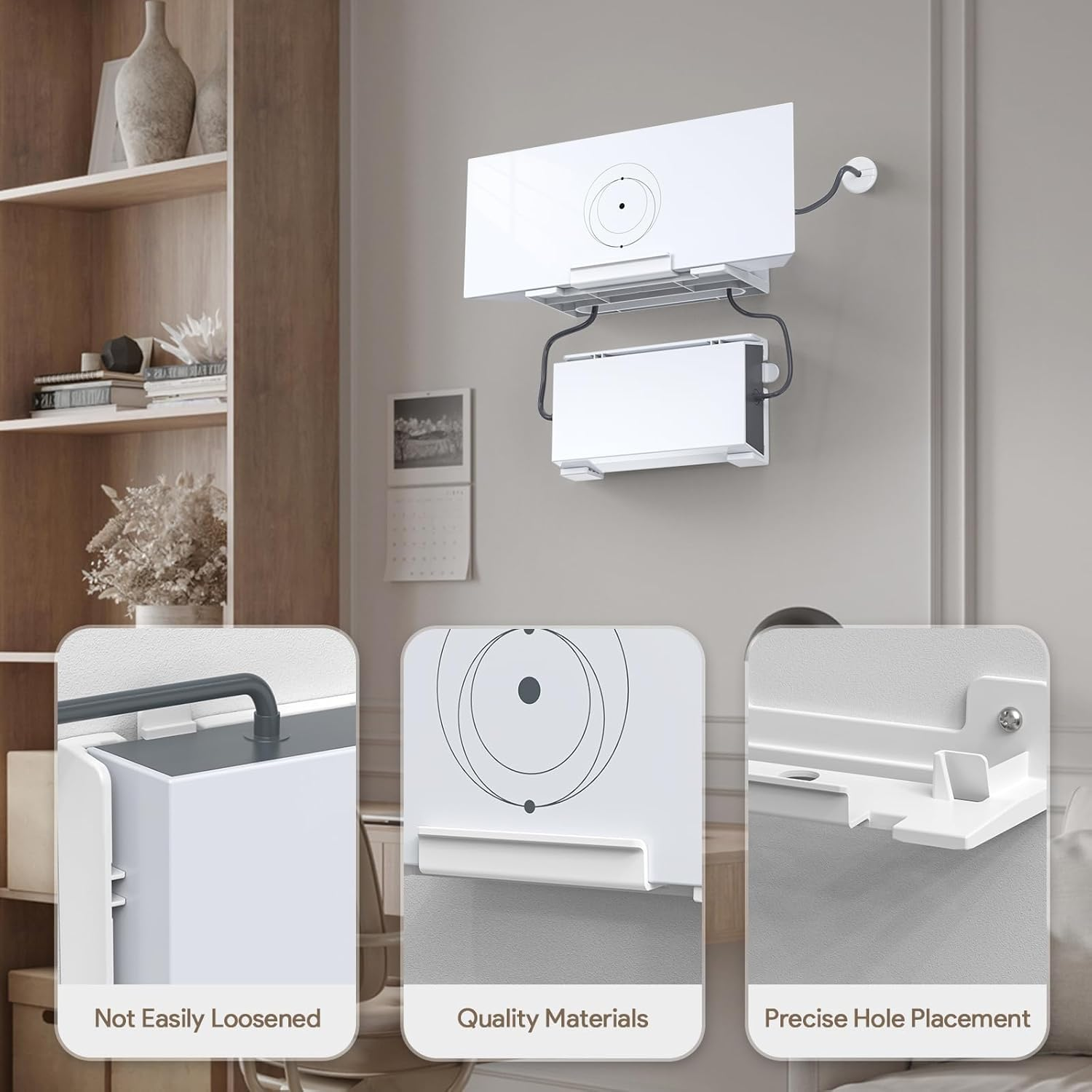 SURVADV Starlink Gen 3 Wall Mount for Starlink Gen 3 Mesh Router and Power, Starlink Wall Holder for Starlink Gen3 High Performance Wifi Router and Power, Starlink V3 Mounting Kit - White image number 4