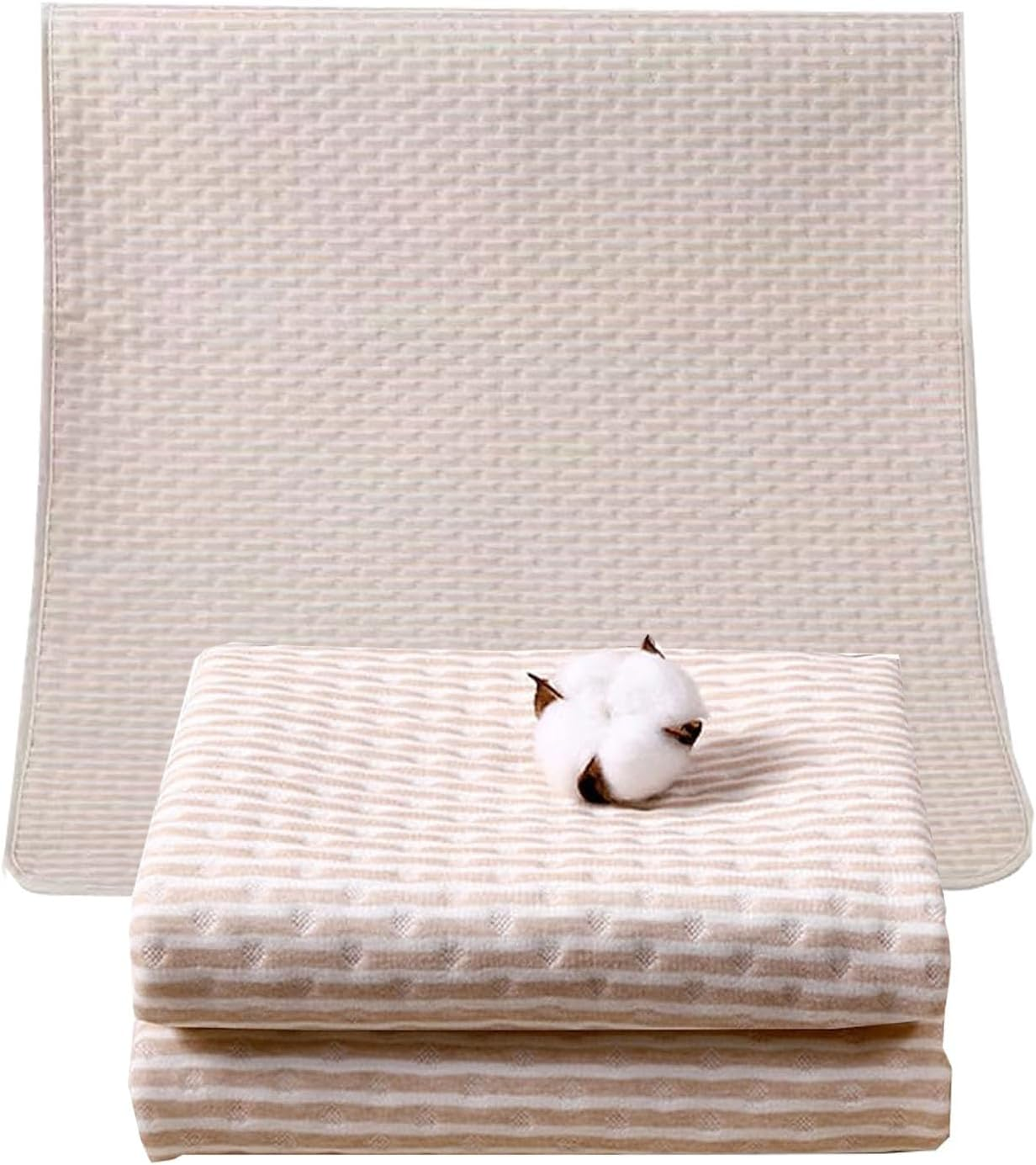 2 Pack，Waterproof Incontinence Mattress Pad, 80X100Cm,Machine Washable and Reusable Waterproof Mattress, Incontinence Pads.Cotton Breathable Comfortable image number 2