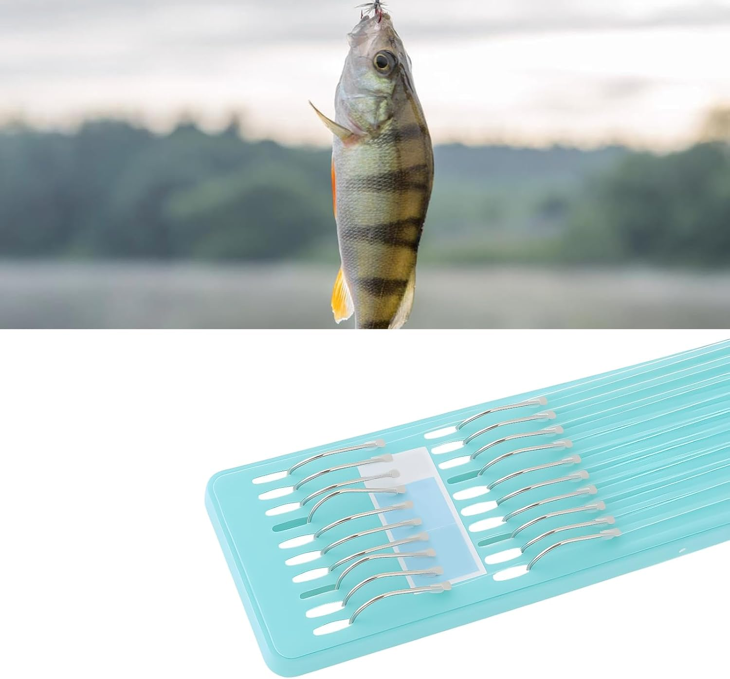 20Pcs Small Barbless Fish Hooks with 45Cm Line Suitable for Fishing Grass Crucian Carp - 2: 0.7*14.2Mm image number 2