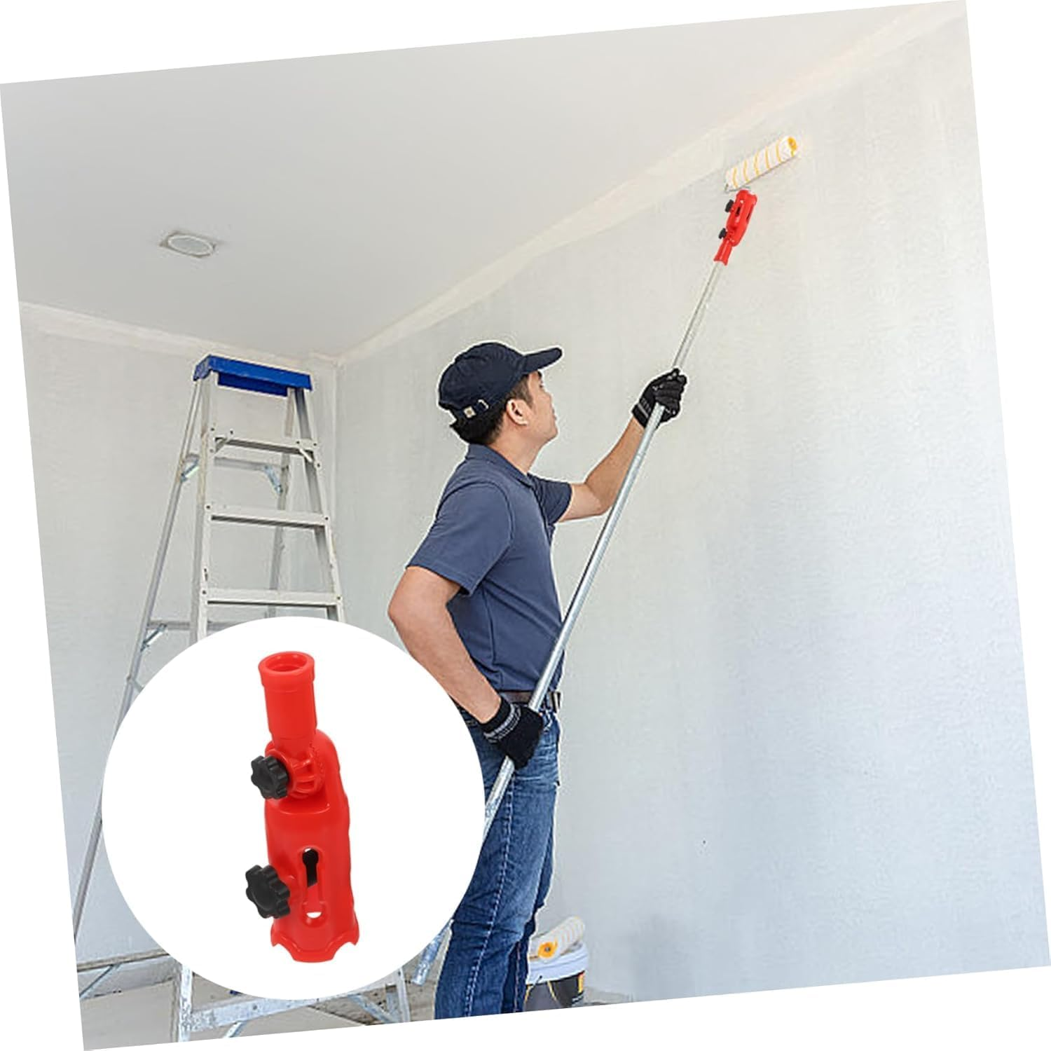 BEANPRECOY Multi-Angle Paint Brush Extender & Edger Tool for Walls, Corners, High Ceilings &ndash; Extension Pole Attachment for Precision Painting image number 6