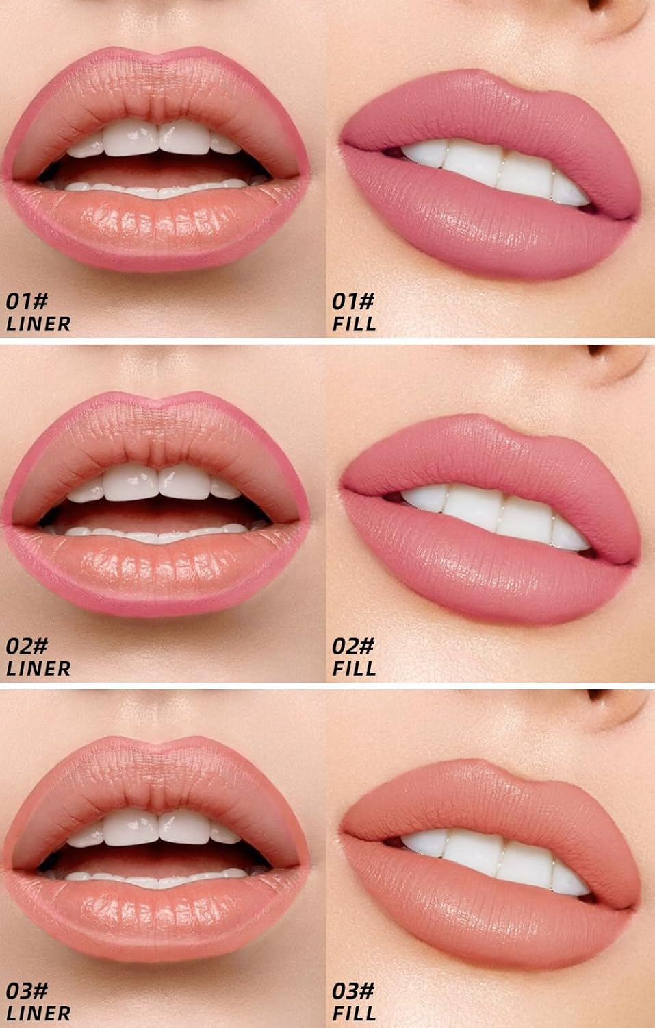 Peel-Off Lip Liner Stain Set, Waterproof Matte Gloss, Highly Pigmented Colors, Non-Stick Cup Lip Liner Stain 3-Piece. image number 3