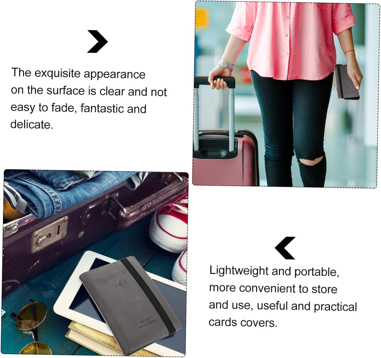 MAGICLULU Passport Bag Zipper RFID Cards Protective Cover Pu Material Suitable for Travel and Daily Use Keeps Your Passport and Cards Secure image number 5