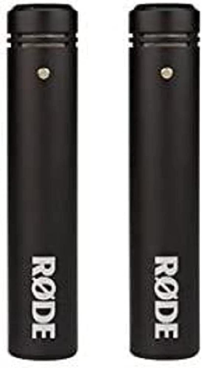 R&Oslash;DE Microphones M5MP Rode M5 Matched Pair Compact 1/2" Cardioid Condenser Microphones, Black