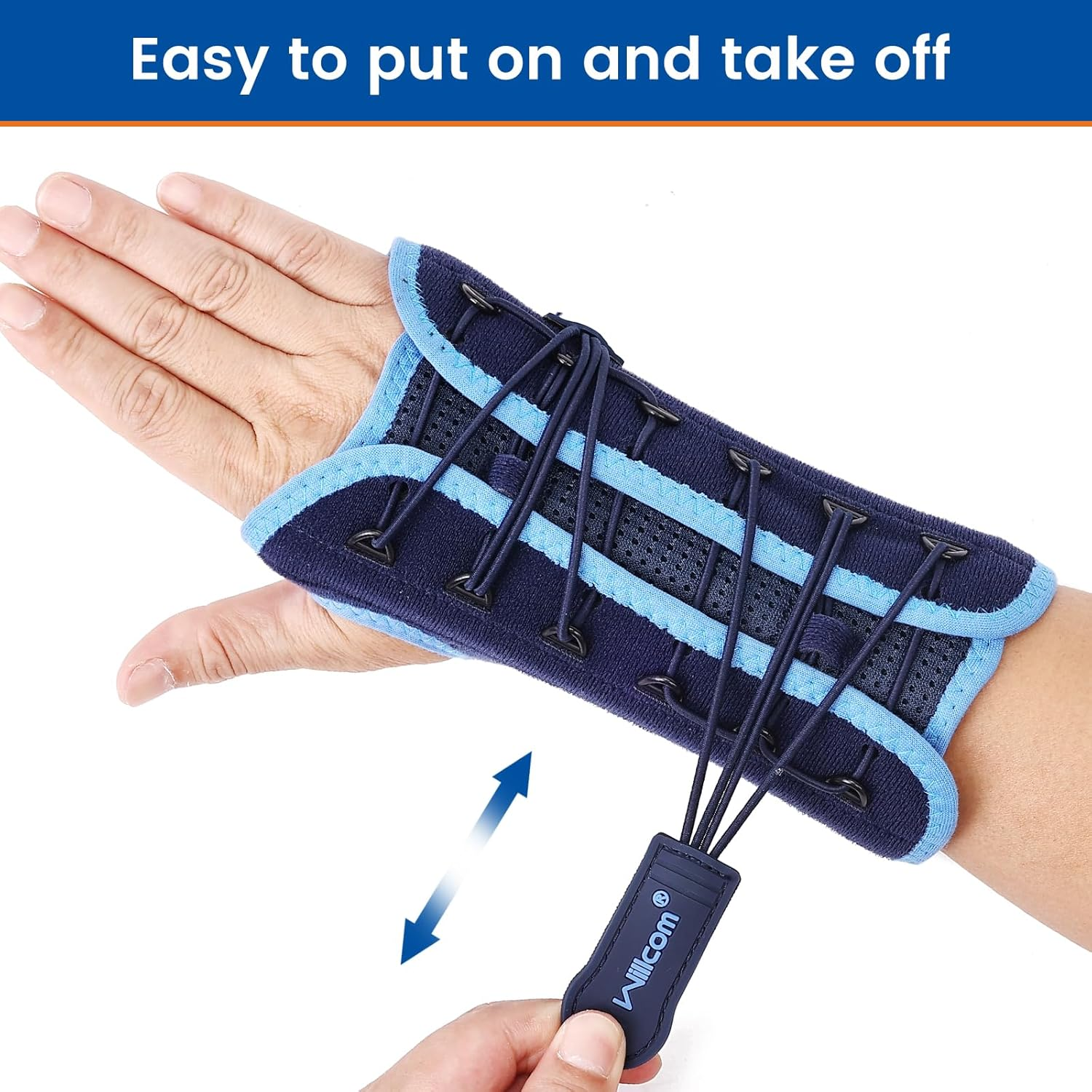 Willcom Quick Wrap Wrist Brace for Carpal Tunnel Syndrome, Night Sleep Support, Hand Splint for Arthritis Pain, Sprain, Sports Injuries(Right-Medium,6-8.5 Inch) image number 3