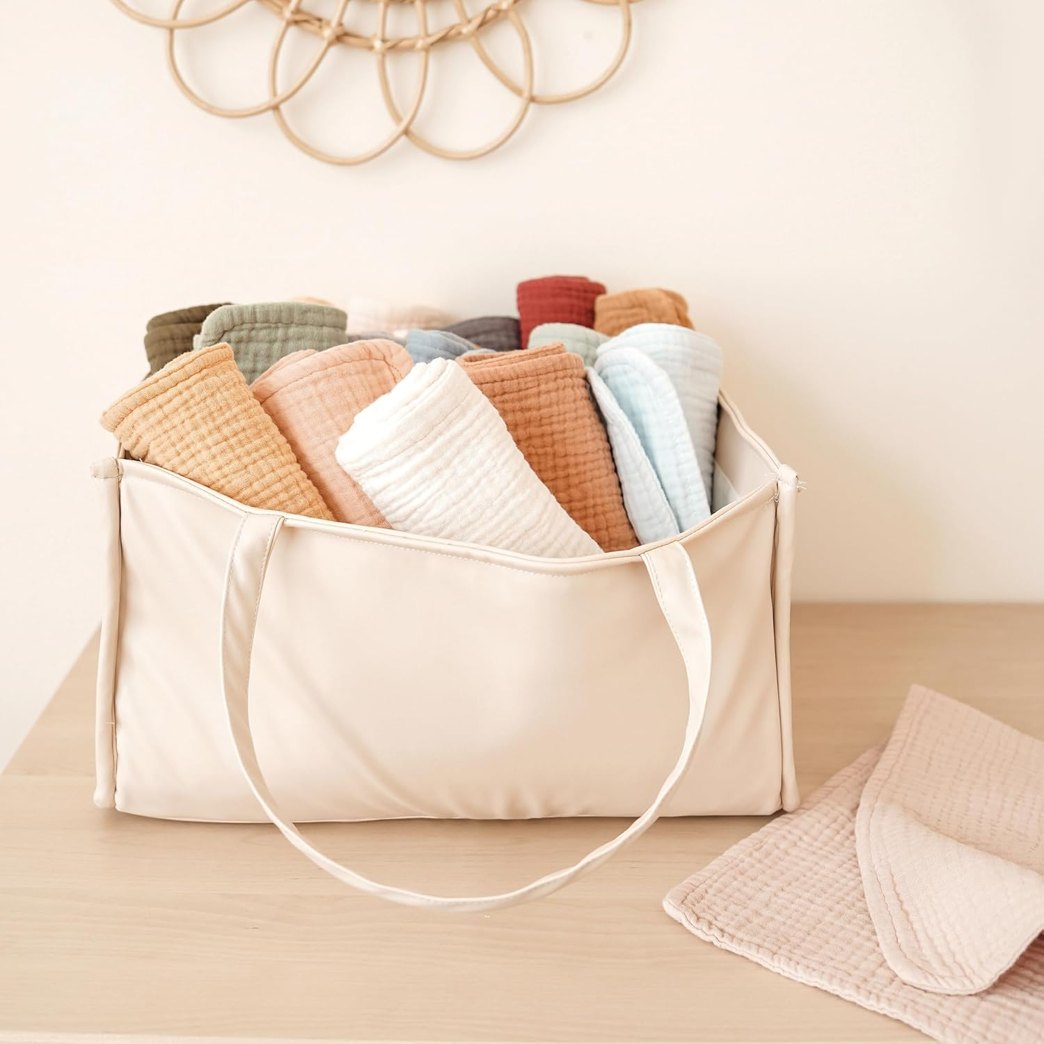 Konssy Muslin Baby Burp Cloths Sets for Unisex- 6 Pack Large 100% Cotton Burping Clothes for Newborn，Baby Girls and Boys - Blue image number 5