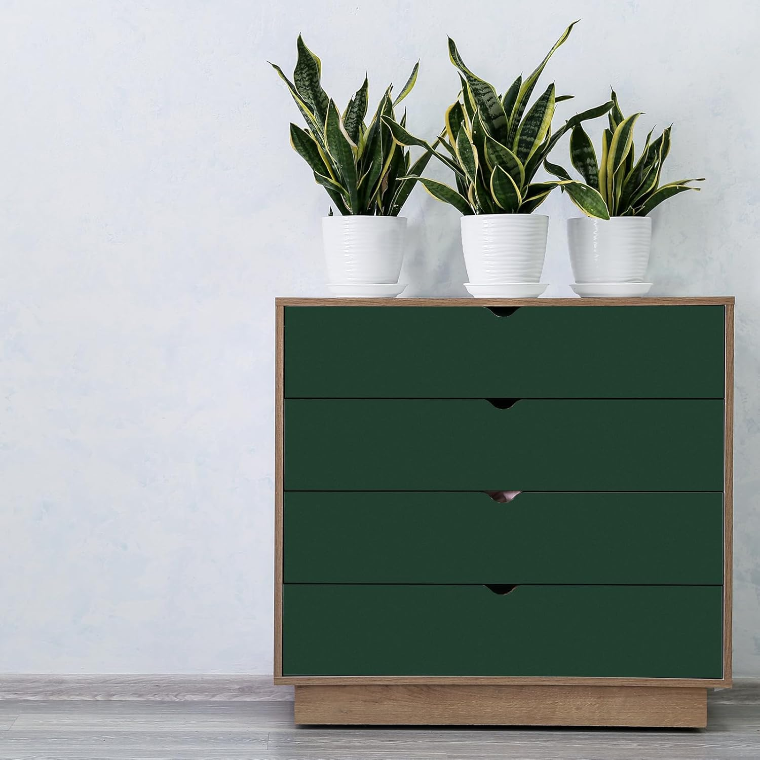 Orgthin Peel and Stick Wallpaper Contact Paper Self Adhesive 15.7" X 118.1", Solid Color Waterproof, Vinyl Wall Paper Roll, Textured Wallpaper Removable for Cabinets Countertop Shelf, Dark Green image number 3