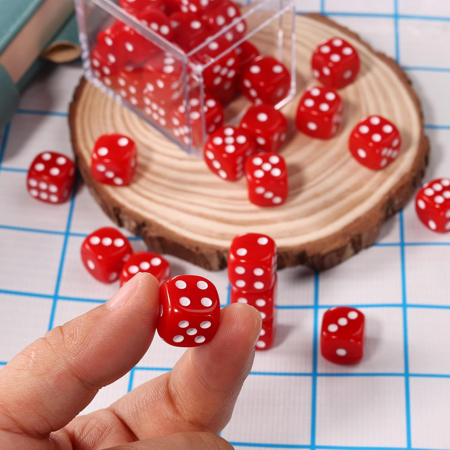 36 Pieces 12Mm 6 Sided Dice Set,D6 Game Dice Set,6 Sided Standard Game Dice for Board Games Dice Games Classroom Teaching Dices Game, with Portable Gaming Box(Red) image number 6