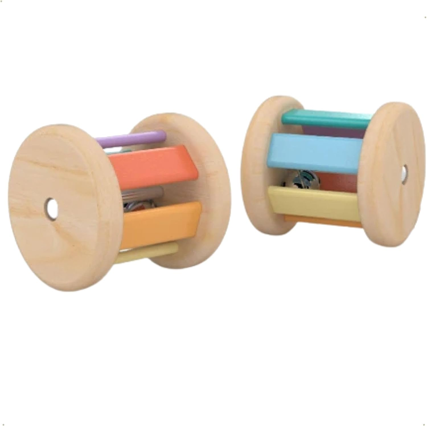 1Pc Wooden Bell Rattle AS/NZS 8124 Certified Baby Toy for Tummy Time, Sensory Play & Motor Skill Development Natural Montessori Inspired for Infants & Toddlers