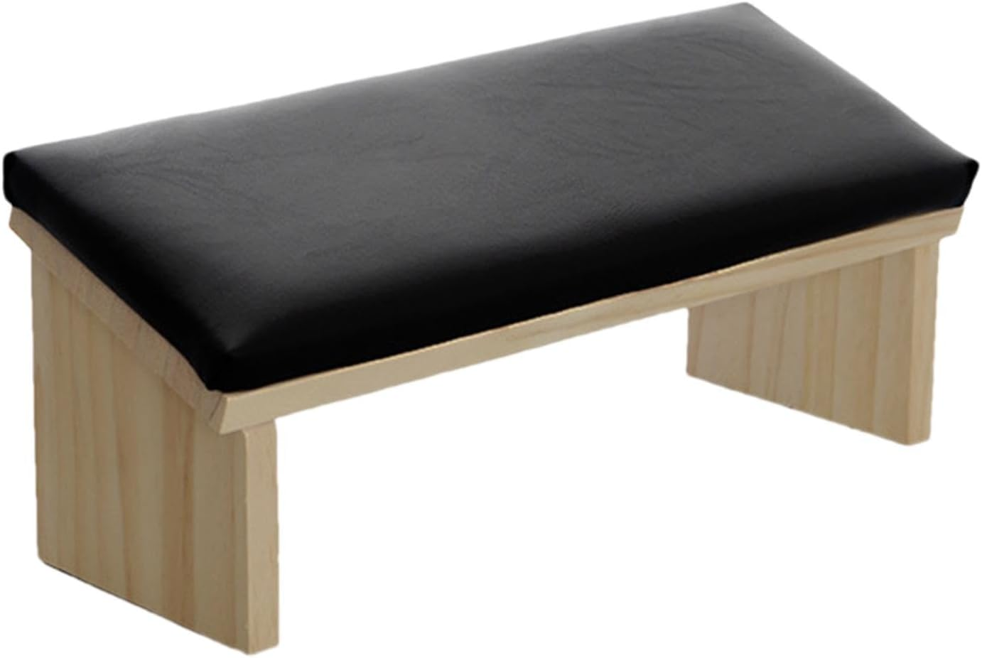 Generic Inclined Armrest Cushion - Wooden PU Leather Armrest with Beveled Design for Nail Technicians | Comfortable Nail Polish Armrest | Sturdy Stand For, LUN image number 4