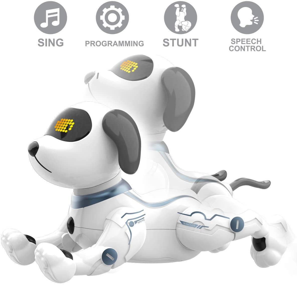 Fisca Remote Control Dog, RC Robotic Stunt Puppy Toys Handstand Push-Up Electronic Pets Dancing Programmable Robot with Sound for Kids Boys and Girls Age 6, 7, 8, 9, 10 Year Old image number 5