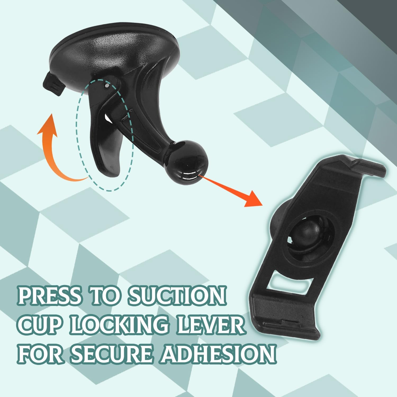 WALWAL GPS Car Cradle Replacement Mount, 17Mm Swivel Suction Cup GPS Holder Compatible for Garmin GPS Nuvi image number 2