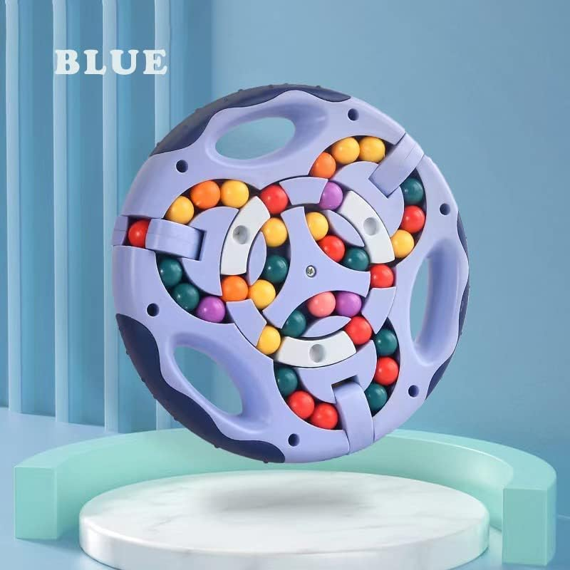 Rotating Magic Bean,Iq Game Cube Toy, Patience Games Magic Bean, Magic Bean Rotating Cube Toys, Cube Magic Bean, Creative Decompression Fidget Toy for Adults and Children(Blue) image number 3