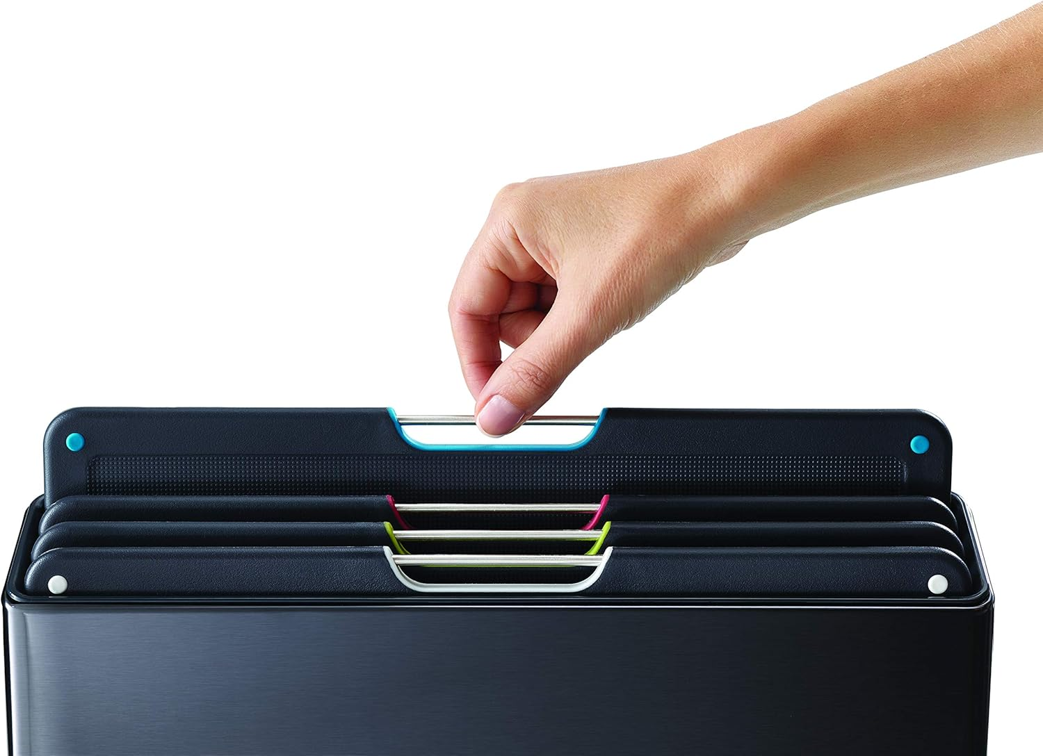 Joseph Joseph Folio Steel Set of 4 Chopping Boards with Stainless-Steel Case - Carbon Black image number 5