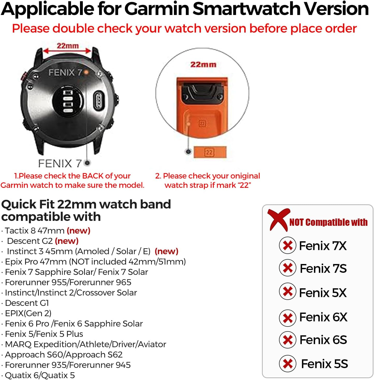 Synsing Titanium 22Mm Band Compatible for Fenix 8 47Mm/E 47Mm/7/6 Pro/5 Plus/Epix 2/Forerunner 965 955, 26Mm Metal Quick Release Watchband for Fenix 8 51Mm/Enduro 3 51Mm/7X Pro Sapphire Solor/6X Pro image number 5