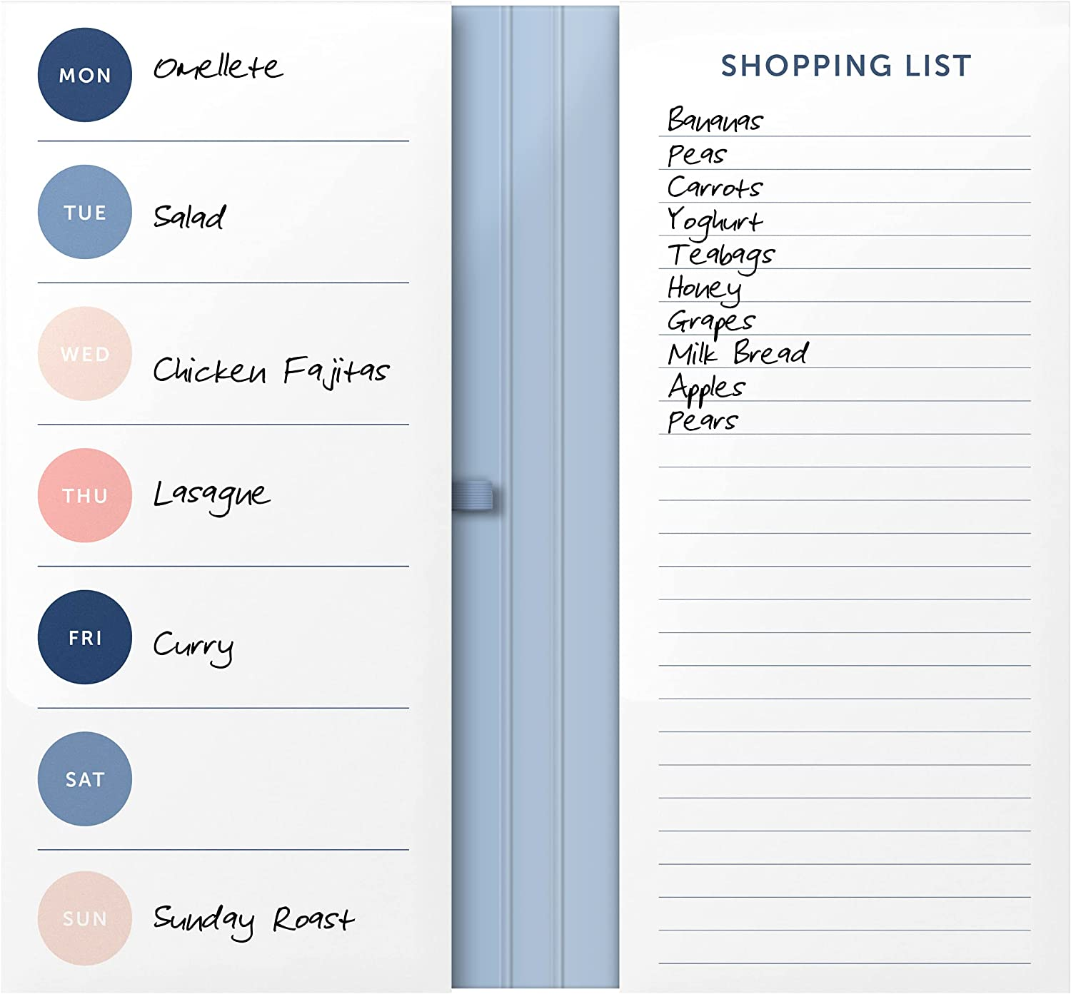 Busy B Pink Stripe Meal Planner - Weekly Tear-Off Meal Planner, Shopping Lists, Storage Pocket, Elastic Closure, Pen Loop and Two Magnets - FSC&reg; Certified image number 5