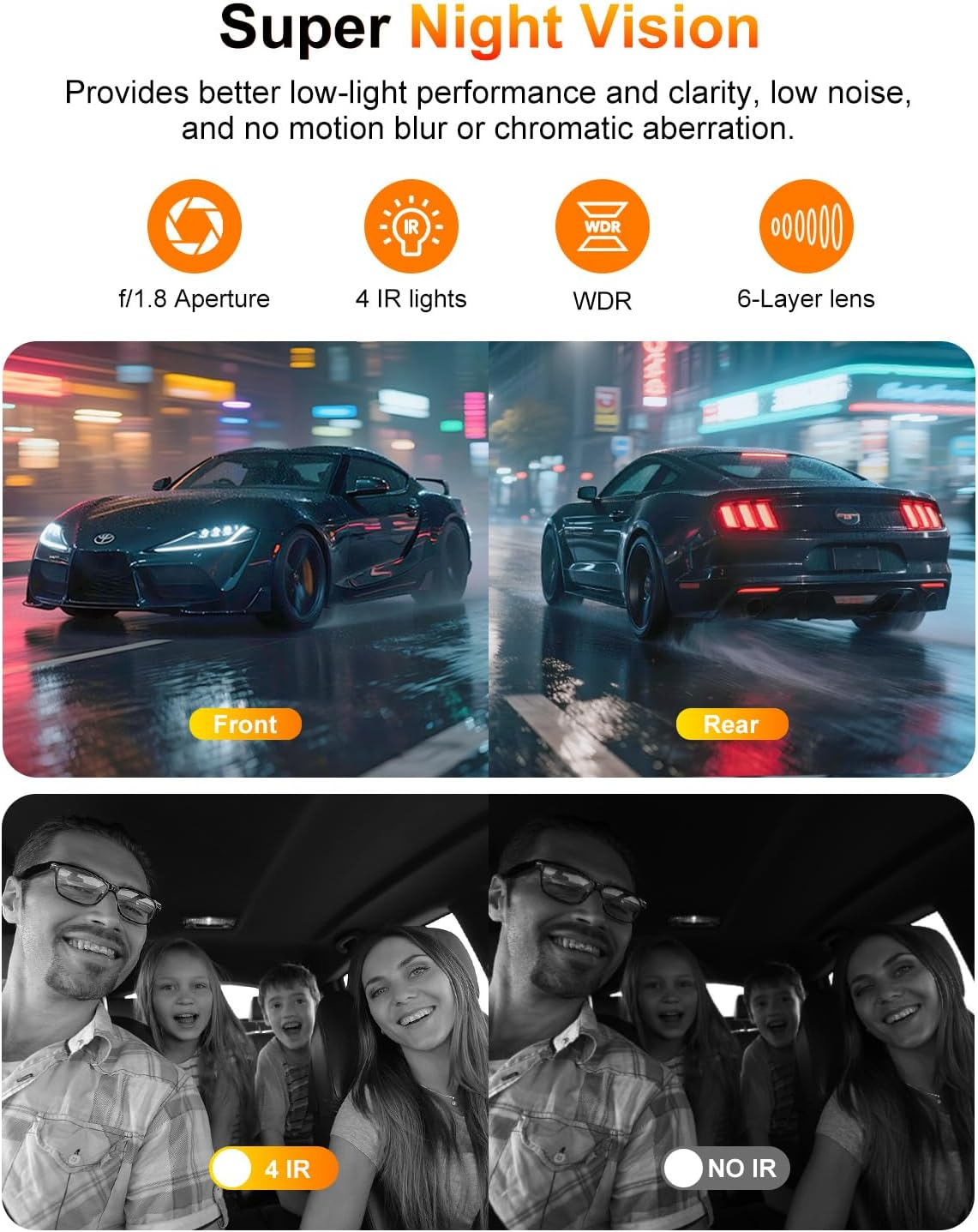 Oolong 4K 3 Channel Dash Cam,5G Wifi6 Built-In GPS,4K+1080P+1080P Front and Rear inside Included 64GB Card,Triple Car Camera 3.18'' Screen,Loop Recording,Ir Night Vision,24H Parking Mode,256Gb Max image number 2