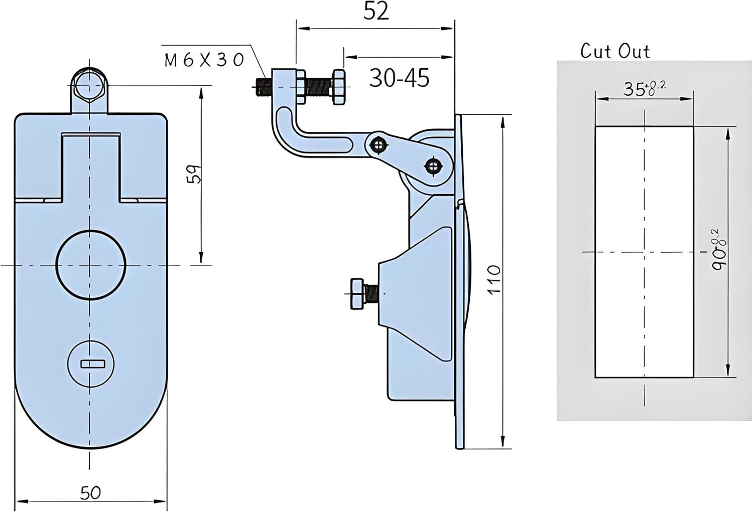 Zinc Alloy Compression Lock,Compression Latch with 2 Keys, for Motorhomes Yachts Trunks Warehouse Doors image number 3