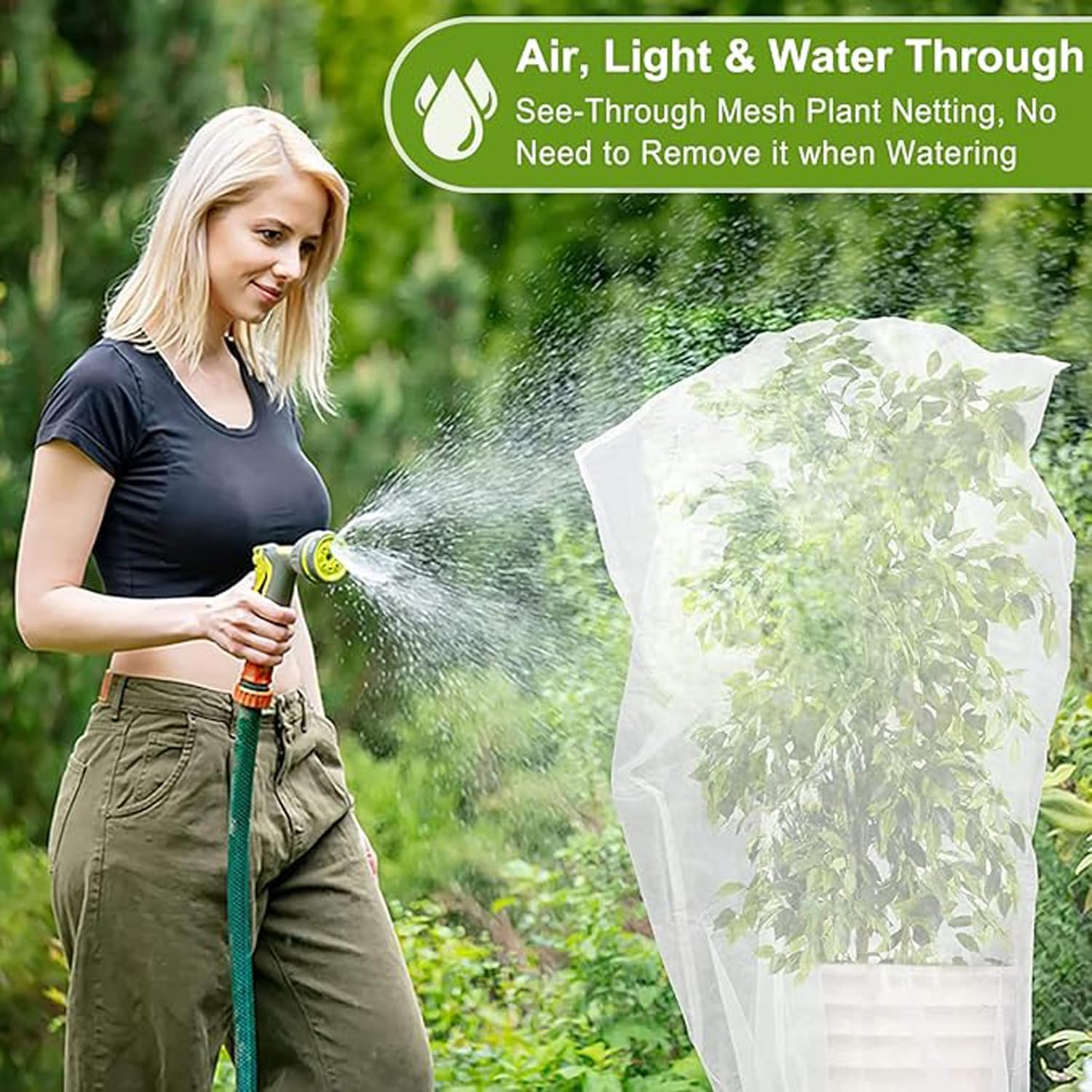 3 Packs Garden Plant Netting Blueberry Bushes Protection Netting Covers Bags, Tomato Fruit Trees Protective Cover Garden Plant Netting Covers Bags Plant from Insect Bird Eating 4.92X3.4 FT