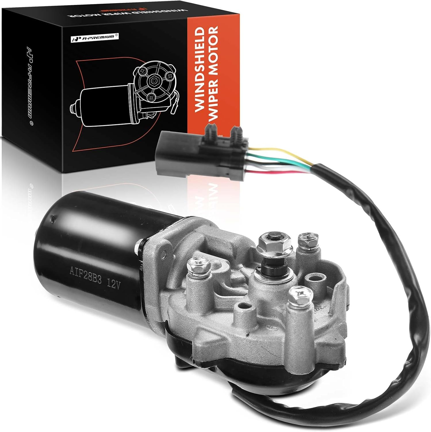 A-Premium Front Windshield Wiper Motor Compatible with Jeep Vehicles - TJ 2003-2006, Wrangler 2003-2006, Sport Utility, 5-Pin - Replace# 55156374AC image number 6