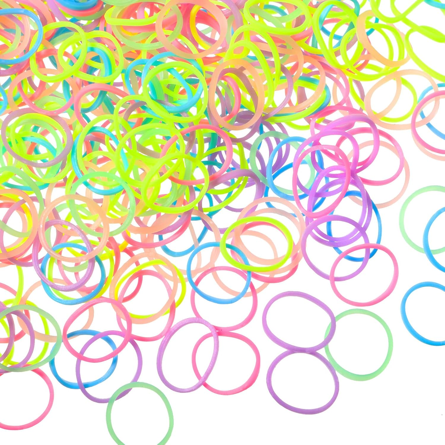 Hicarer 1000 Mini Rubber Bands Soft Elastic Bands for Hair Braids(1.5 Cm,Fresh Color)