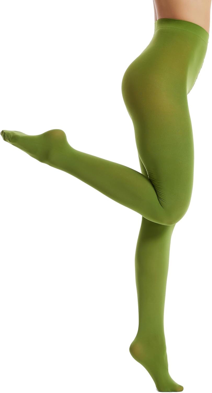 Frola Women'S 80 Denier Soft Semi Opaque Solid Color Footed Pantyhose Tights image number 3