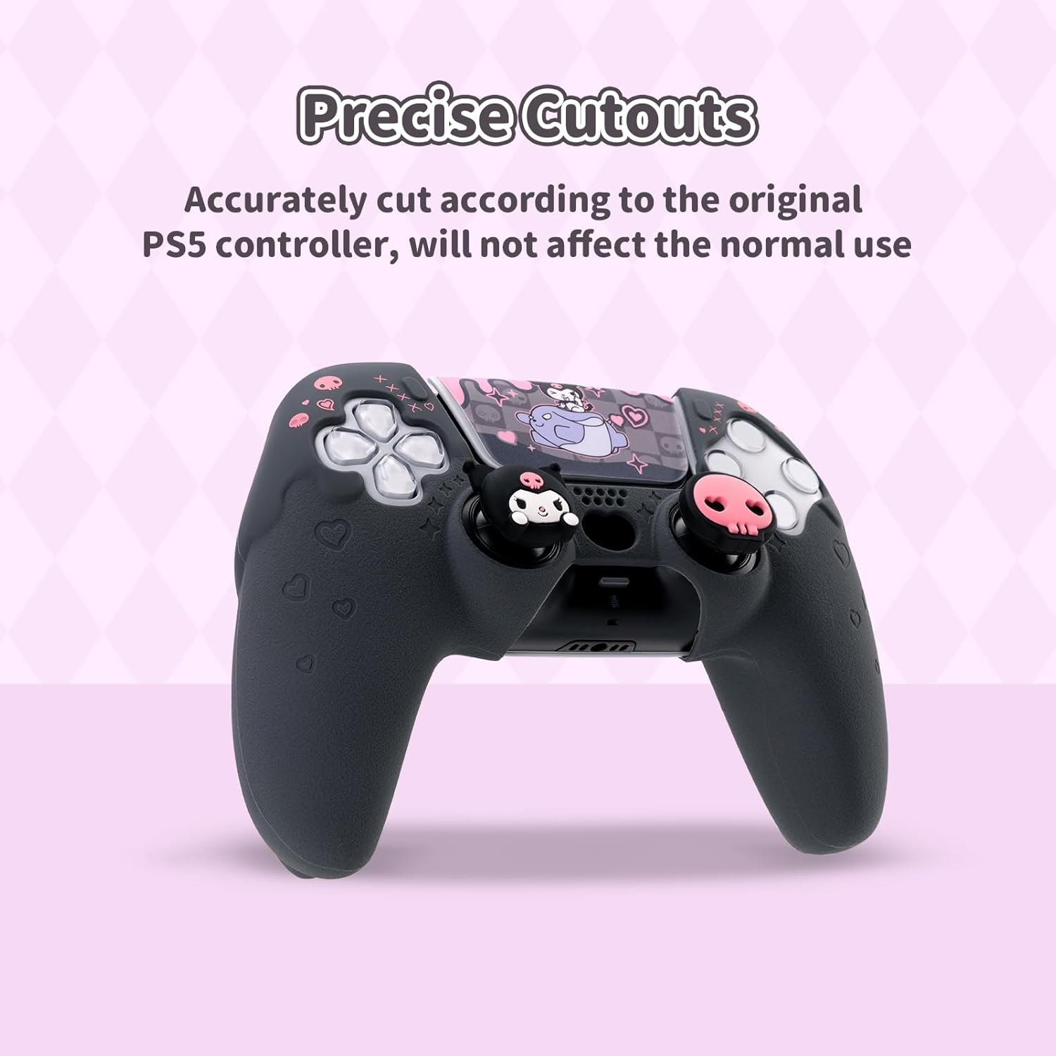 Kuitmor Silicone PS5 Controller Cover Skin Set,Anti-Slip Soft Protective Case for Ps5 Wireless Controller with 2 Thumb Grip Caps and 1 Sticker image number 5