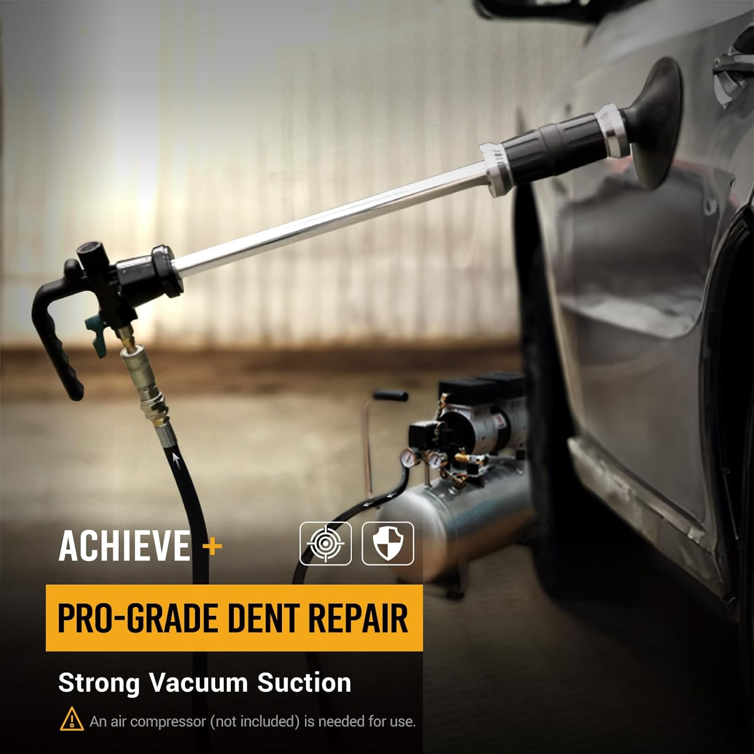 EWK Pneumatic Slide Hammer Vacuum Dent Puller Air Suction Cup Paintless Car Body Repair Kit + CASE image number 4