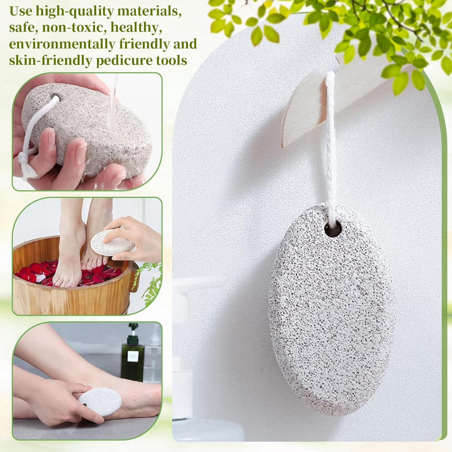 Natural Lava Pumice Stone for Feet - Premium Pedicure Tool for Hard Skin, Callus, & Dead Skin Removal - Exfoliating Foot & Hand Scrubber for Smooth Soft Skin - Callus Remover for Men & Women (4PCS) image number 5