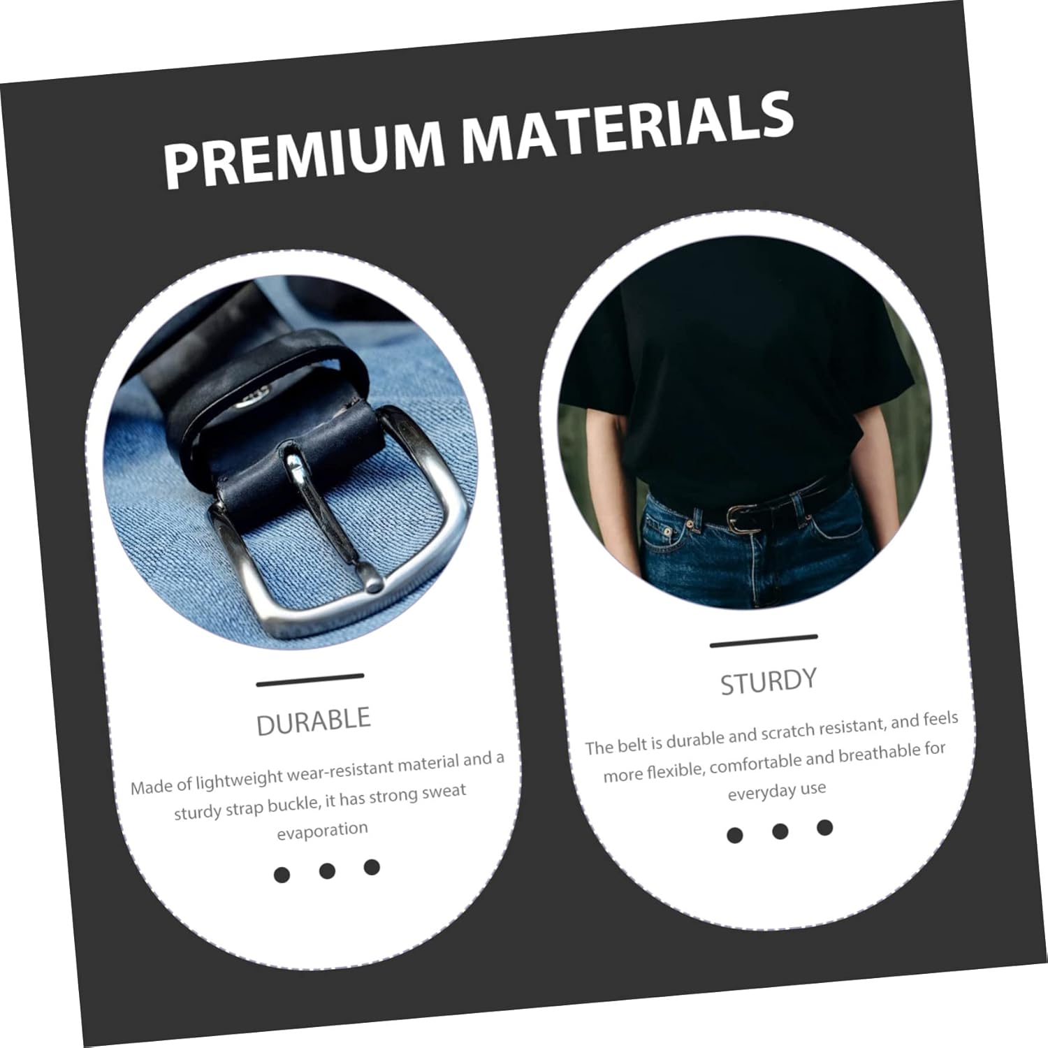 Abaodam Hidden Money Belt for Travel and Sports, Lightweight Black Waist Wallet with Zippered Pocket, Adjustable 120Cm Secure Fanny Pack for Men and Women Outdoor Activities image number 3