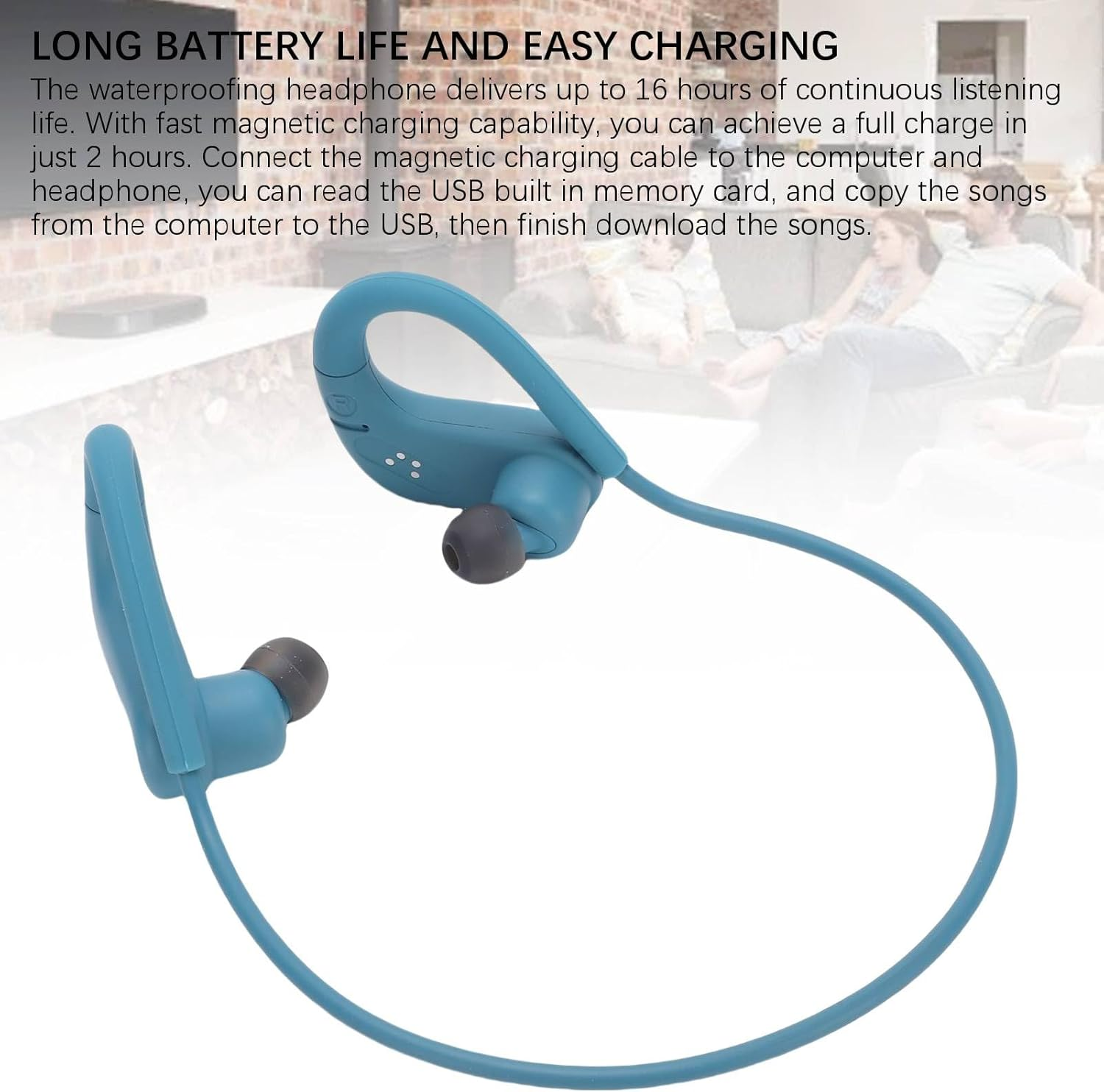 Denash Bone Conduction Headphones, IPX8 Waterproof Swimming Earphones, Bluetooth 5.4 & 8GB MP3 Mode, 16H Battery for Triathlon/Lap Swimming image number 4