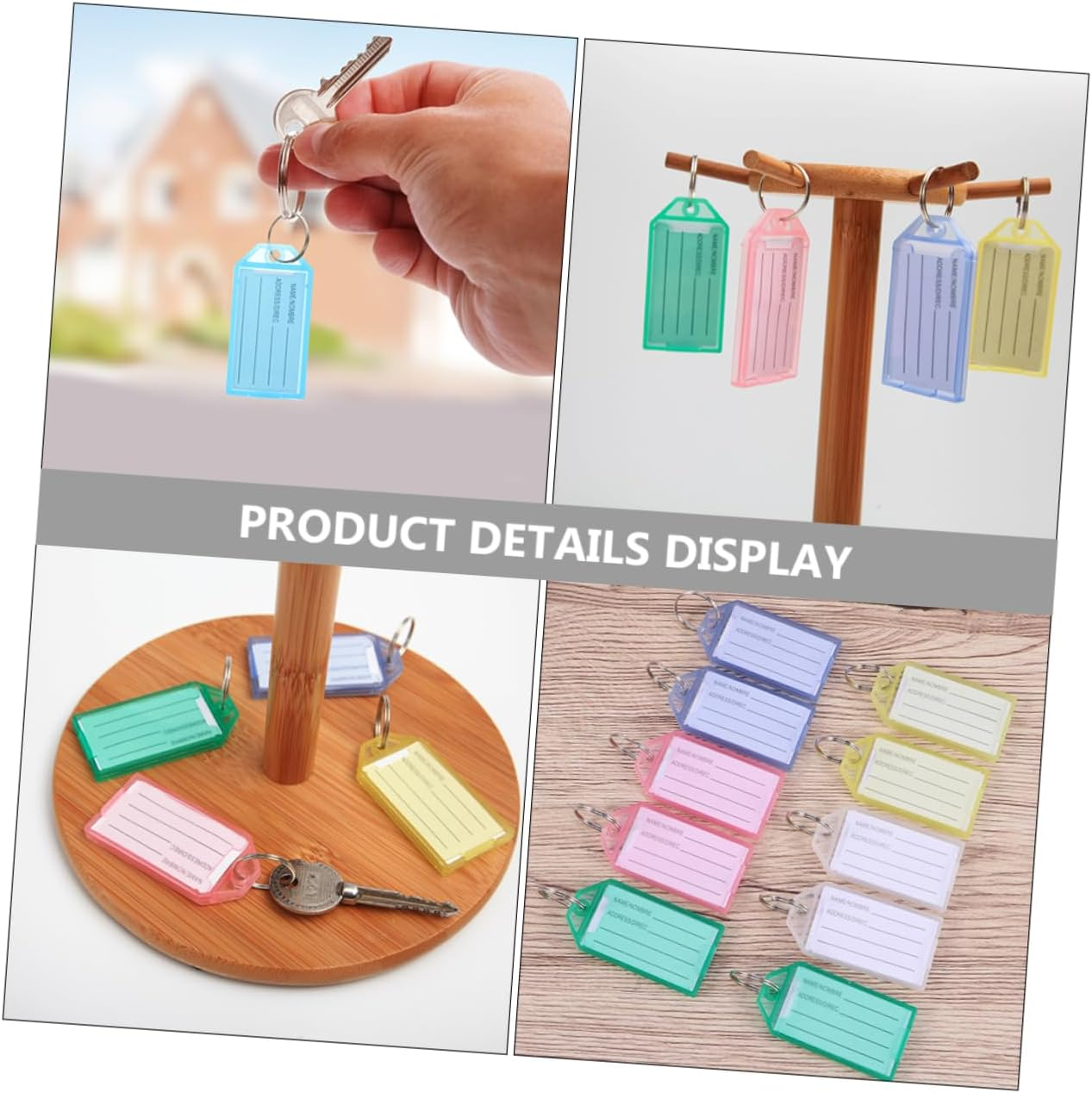 Ciieeo 60Pcs Luggage Tag Key Tags Keychain Labels for Traveling Accessories Portable Key Multi-Function Luggage for Boys and Girls