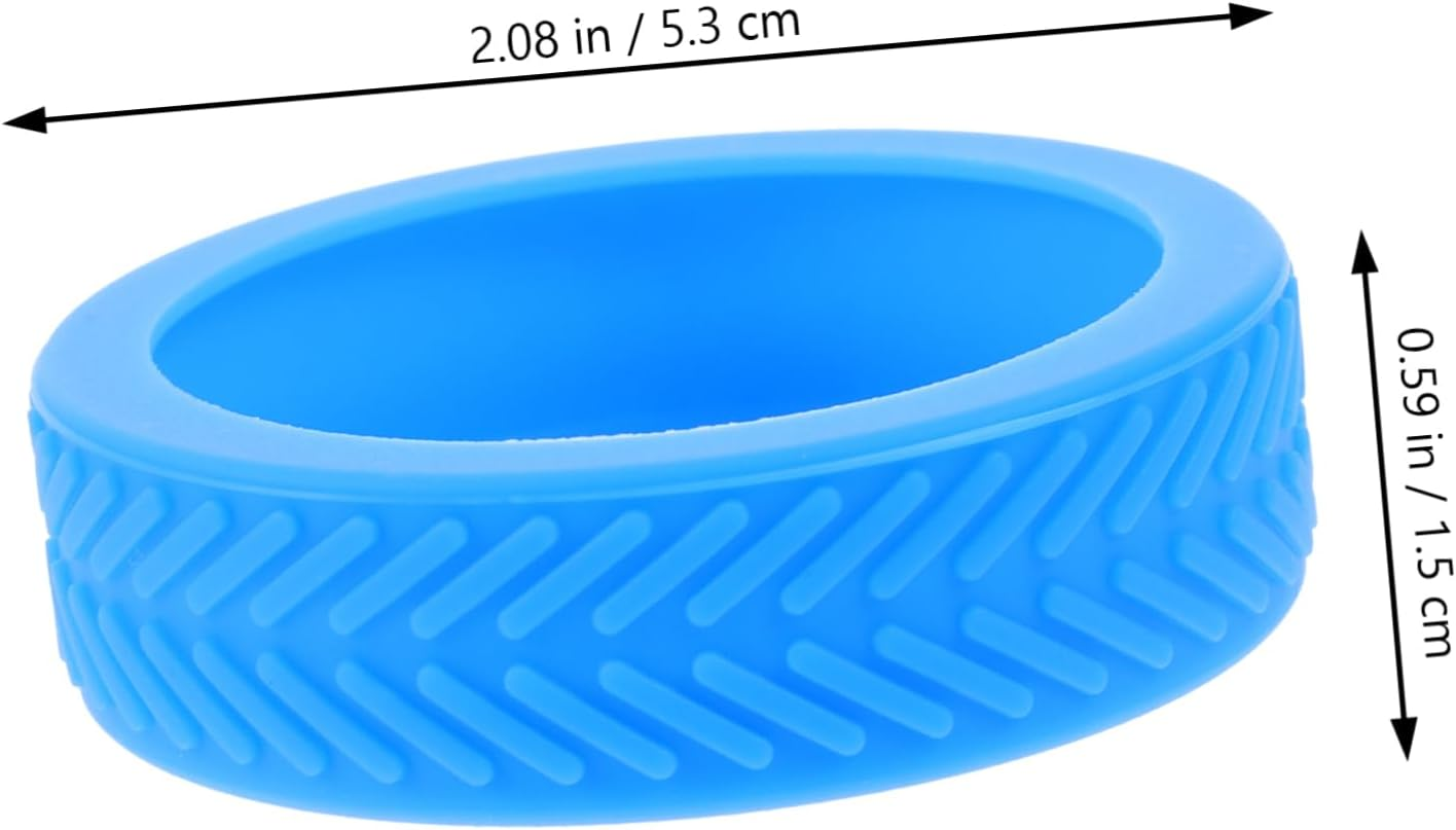 Anneome 8Pcs Rubber Luggage Wheel Covers Noise Reduction Suitcase Wheel Protectors for Travel Suitcases, Lake Blue Luggage Caster Covers Suitable for Hardwood Floors
