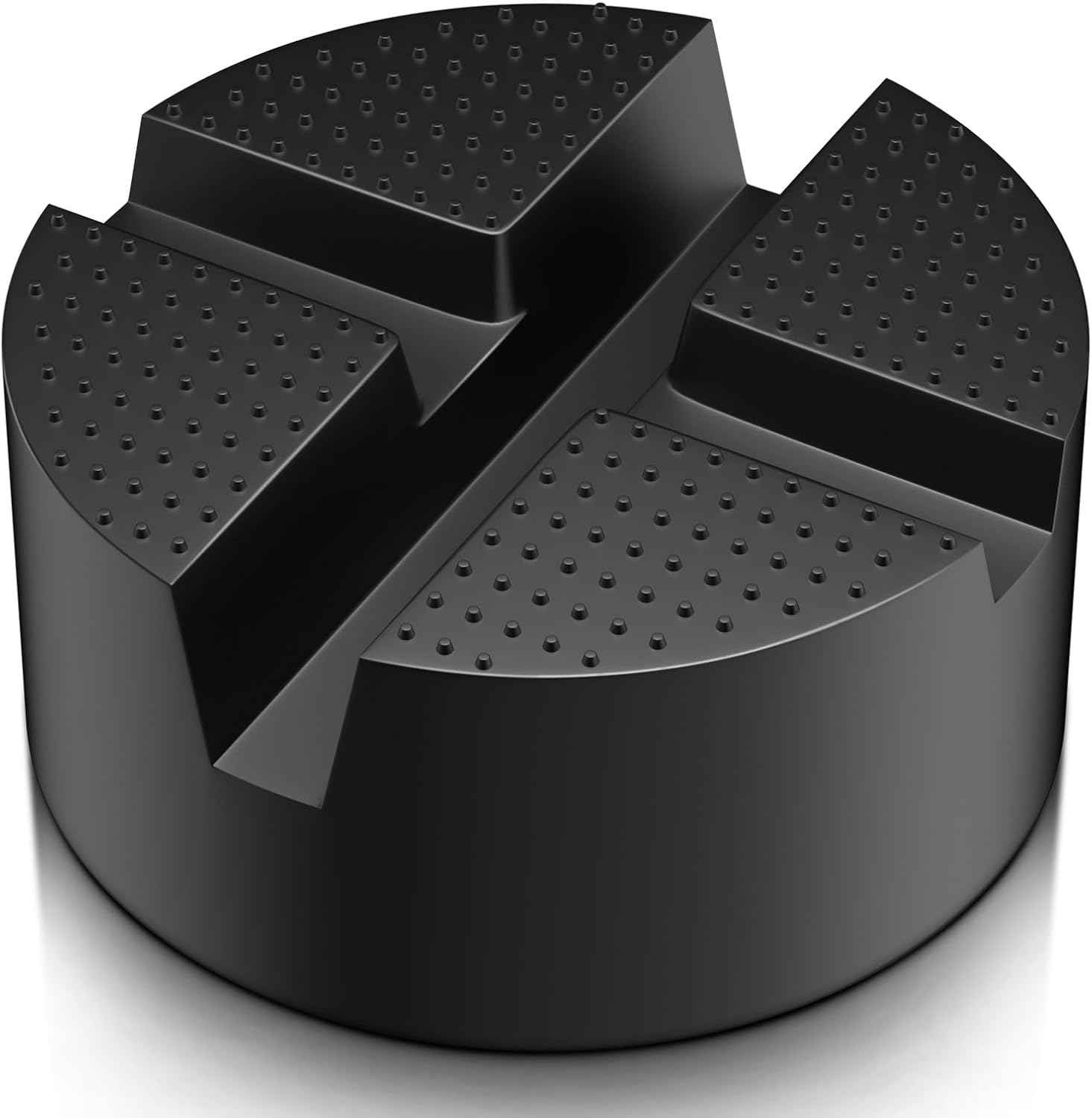 Suewort Upgraded Pinch Weld Jack Pad, Two Depths X-Grooves Floor Jack, Easily Fit Different Cars, Thicker Sturdy and Grippy Rubber Pad to Protect You and Your Car, 3.9 X 3.9 X 1.8 In image number 2