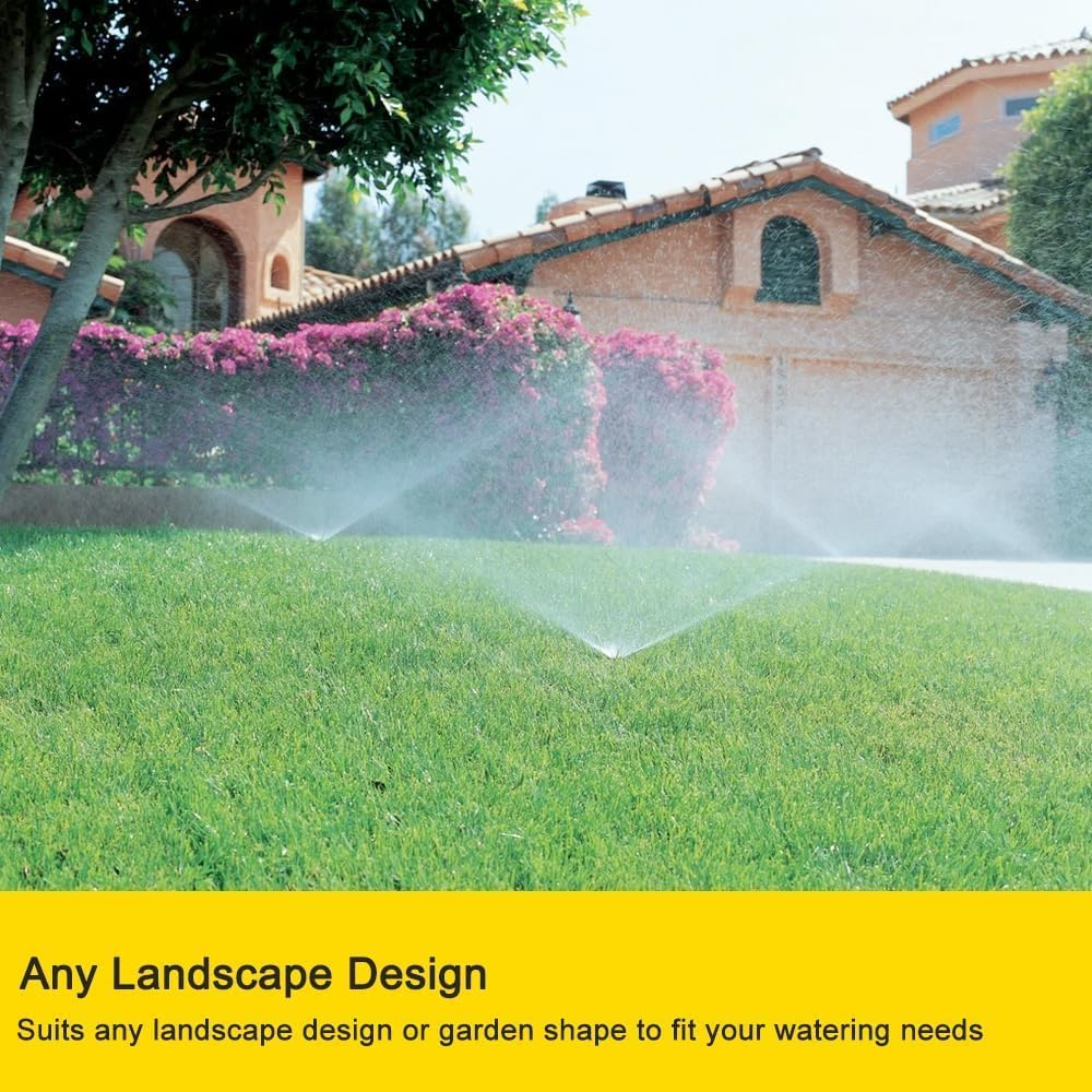 FANHAO 2 Pack Metal Lawn Sprinkler for Yard, Automatic Garden Water Sprinkler on Spike Base, Adjustable Brass Sprinkler Nozzle 360 Degree Large Area Coverage for Lawn Grass Patio Garden Irrigation image number 1