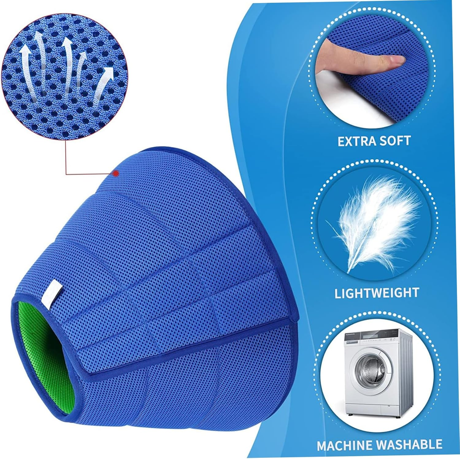 Dog Cone Collar for after Surgery XL Anti-Bite Soft Dog Cone Recovery Collars with Adjustable Strap Breathable Mesh Elizabethan Collar for Dogs Cats image number 1