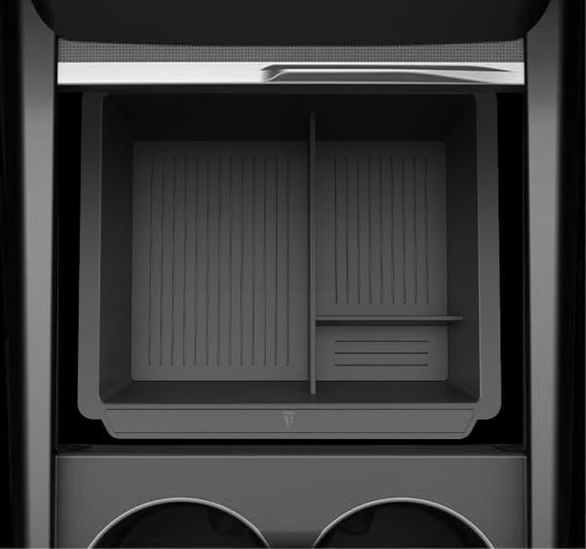 TUDIA Center Console Organizer Tray Designed for Tesla Model 3 2025/2024 (Highland) & Model Y 2025/2026 (Juniper) - [NOT Compatible with Model 3 2021-2023] Slide Storage with Silicone Lining (Black) image number 5