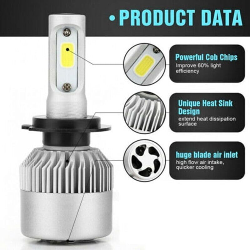 Tootoo H4 9003 2000W 300000Lm Led Headlight Kit Lamp Bulbs Globes High Low Beam Upgrade image number 4